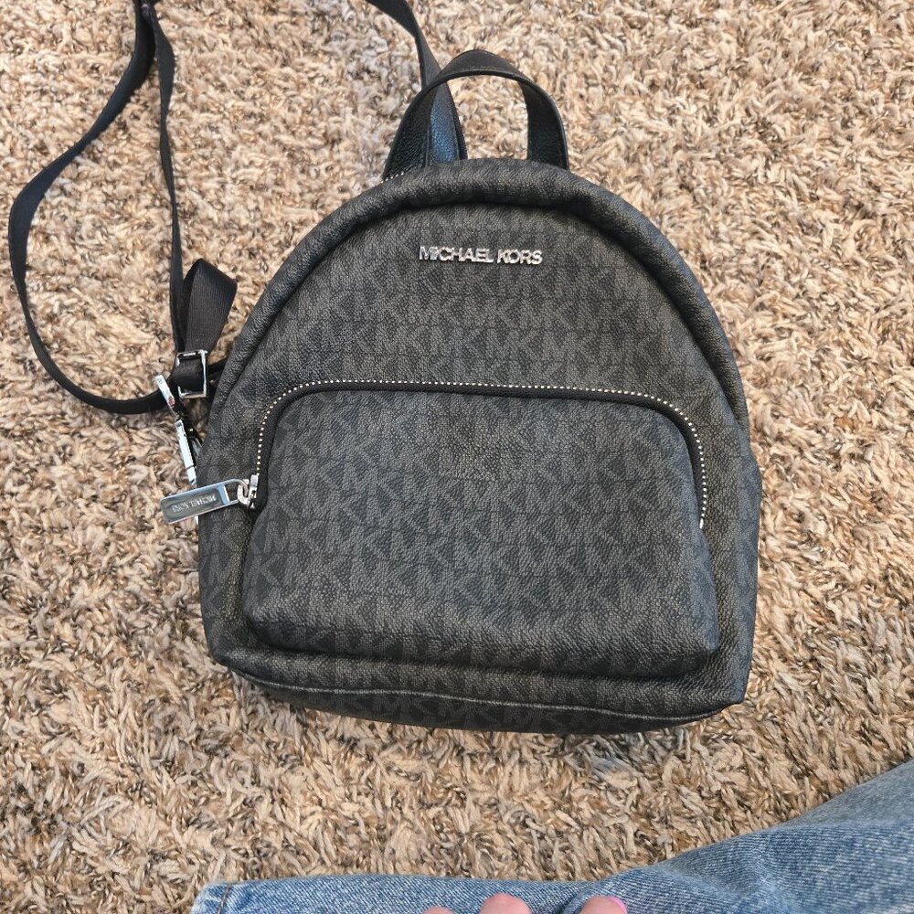 Black Monogram Michael Kors Mini-backpack